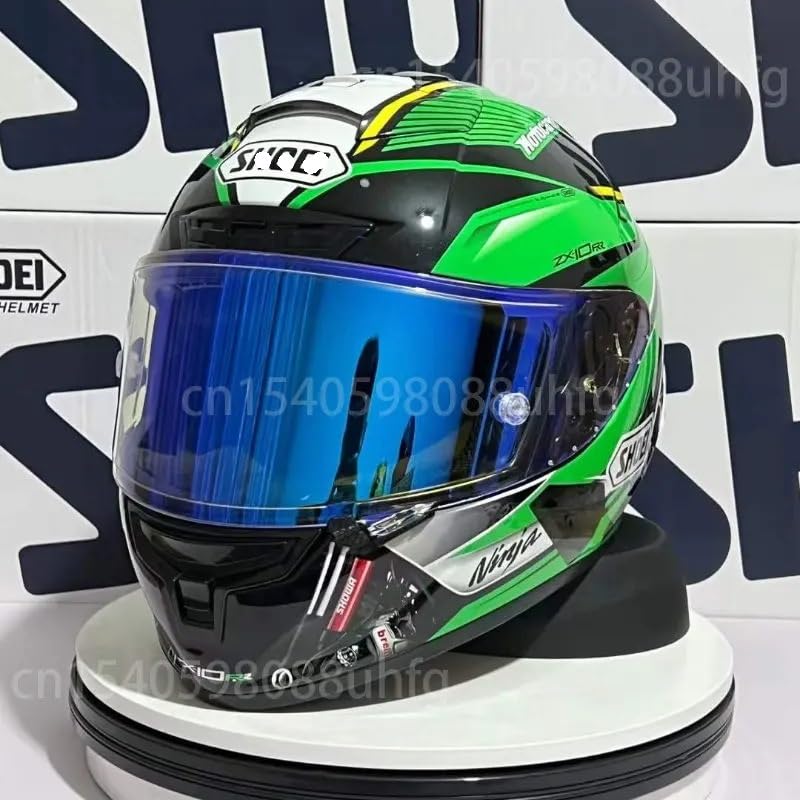 趣味・スポーツ・実用 The Motorcycle Helmet Full-face helmet X-Spirit III ZX-10RR green helmet solid X-14