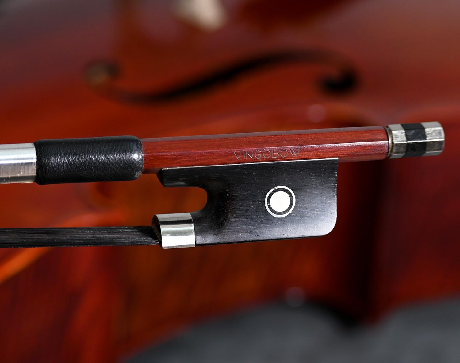 Brazilwood Cello Bow 4/4 Full Size 71.5cm Ebony Frog Natural Mongolian Black Horsehair Well-Balanced Warm Tone