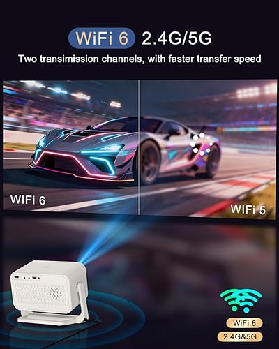Miniatura 5 de 1800 lúmenes ANSIenfoque automático Proyector Bluetooth WiFi 5G actualizado 2025, 4K compatible con Native 1080P Full HD Smart Proyector con sonido