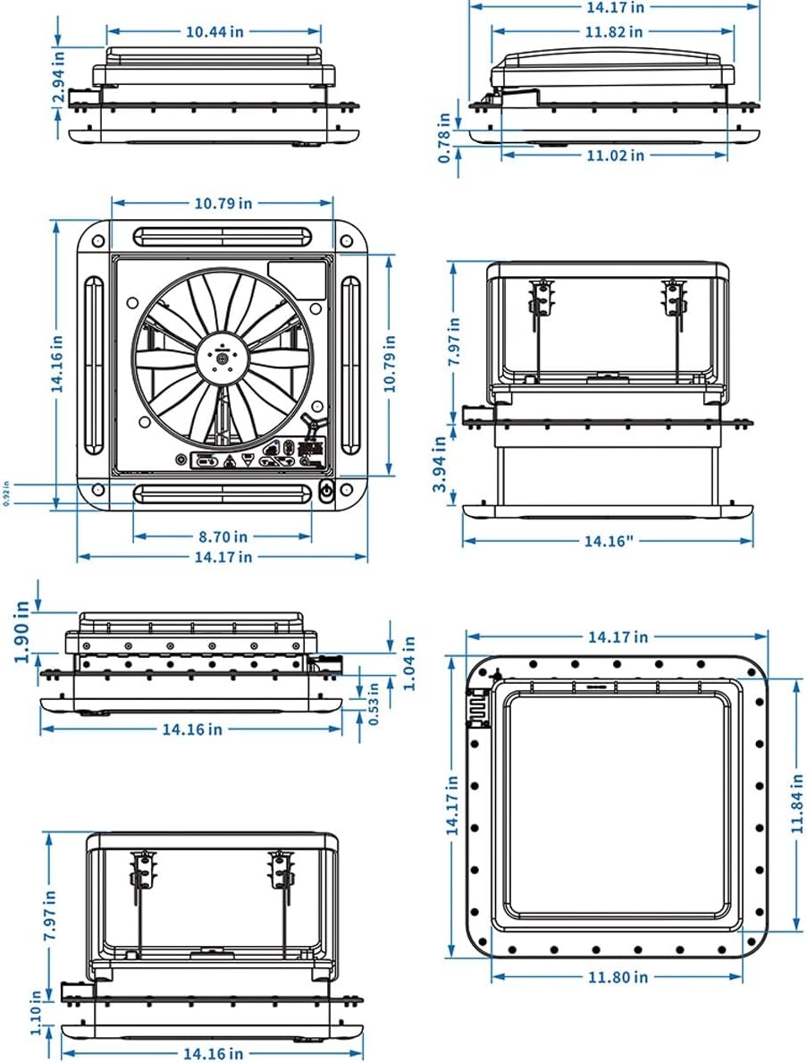 RV Caravan Roof Vent Fan,12V RV Air Vent Ventilation Exhaust Skylight with LED Light,5W RV Ventilation Fan,for Motorhome Camper Van Trailer Bathroom(12v)