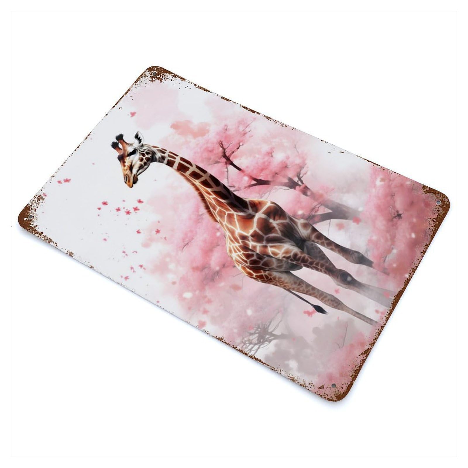 Giraffe Vintage Metal Tin Sign 11.8"x7.9", Old School Wall Decor for Living Room, Hallway And Home Decor