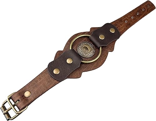 Miniatura 3 de HiiFeuer Viking Runes - Pulsera de piel sintética, estilo retro nórdico, hebilla nórdica