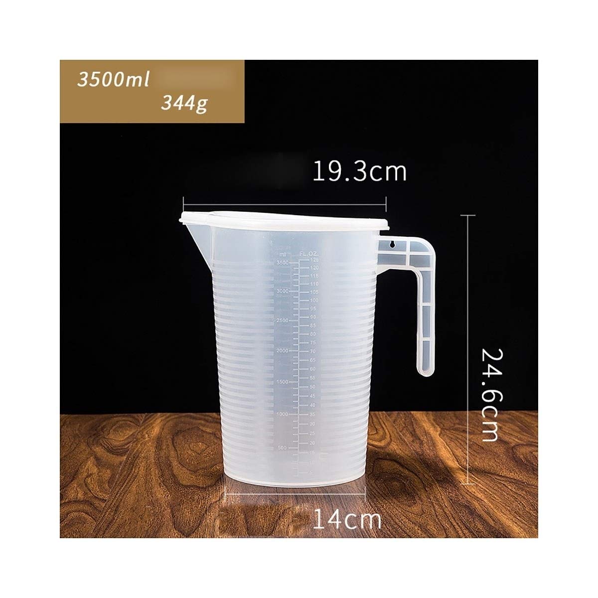 Autocollant mural Tasse à mesurer-TOOL, Tasse à mesurer en plastique épais, avec échelle avec couvercle Cuisson transparente Thé au lait Cuisine Baril de mesure expérimental Grande capacité 5000 ml (