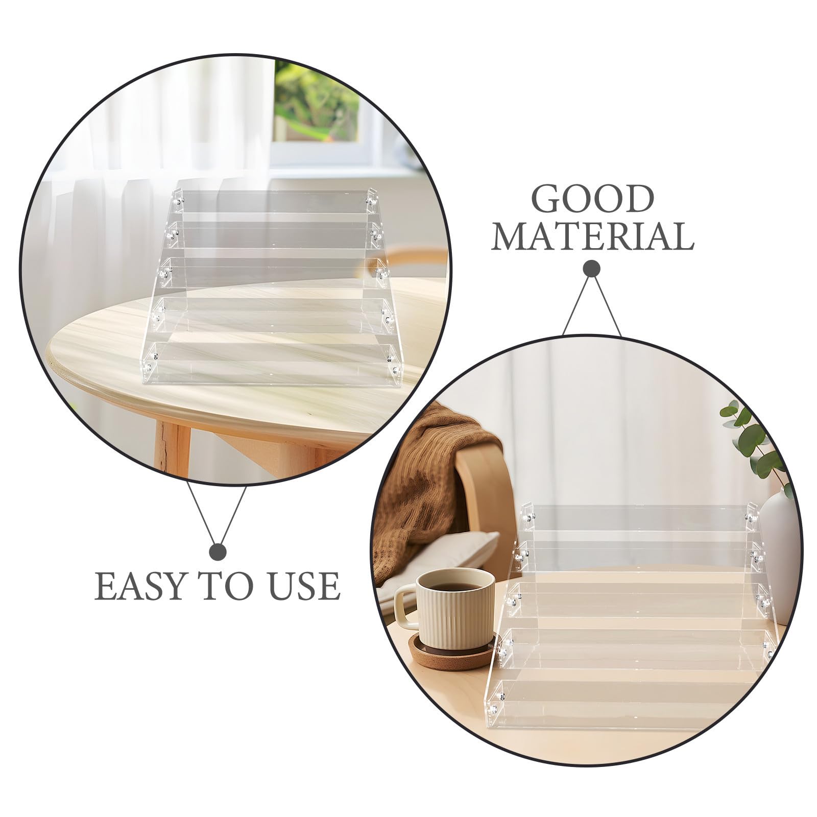 2 Piezas Organizador de Maquillaje Acrílico Transparente de Múltiples Capas con Diseño Escalonado y Acabado Liso para Categorización en Encimeras y Centros de Belleza