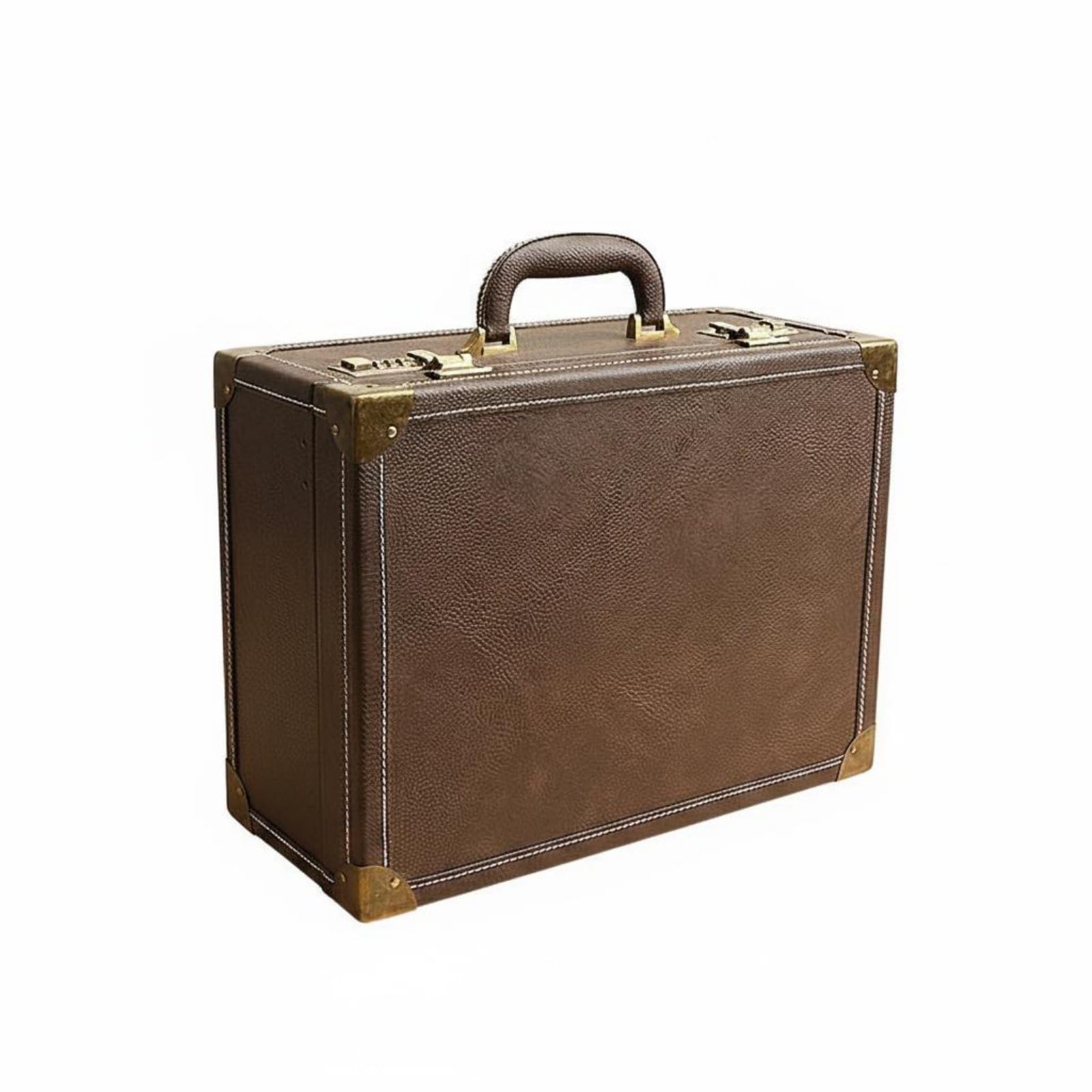 Valigetta Parrucchiere Custodia Strumenti Organizer Trousse Trucco Borsa Attrezzi in Pelle PU con Serratura E Impugnatura Interno Spazioso E Accesso, Array, Marrone, Grande