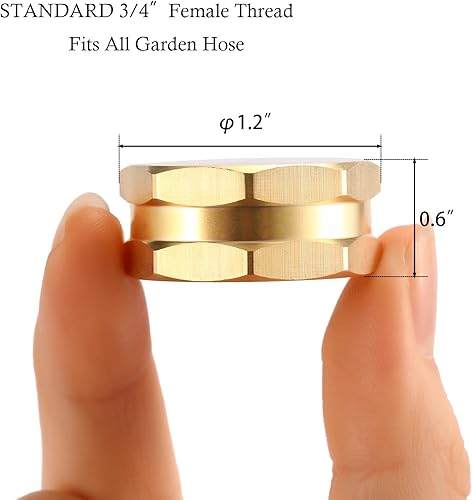 Miniatura 2 de Sanpaint Paquete de 4 tapas para manguera de jardín con arandelas, tapa de espiga de latón, tapa de extremo hembra de 34 pulgadas