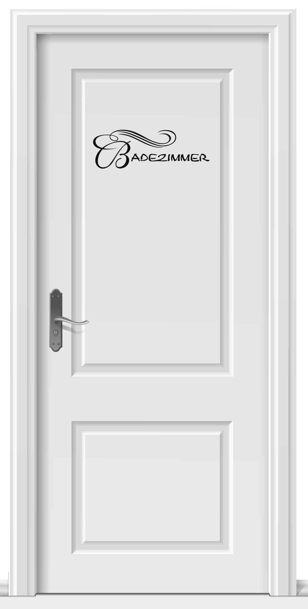 Tür-/Wandtattoo Für Badezimmer, 50x16 Cm, Dunkelblau – Selbstklebend, Seidenmatt, Rückstandslos Entfernbar
