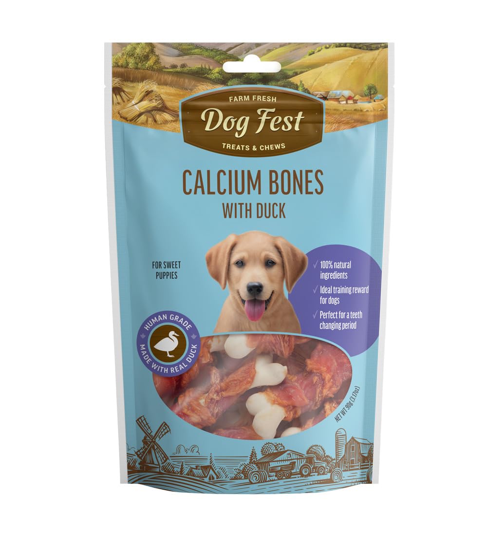 Calcium Bones With Duck For Puppies - 90G (3.17Oz)