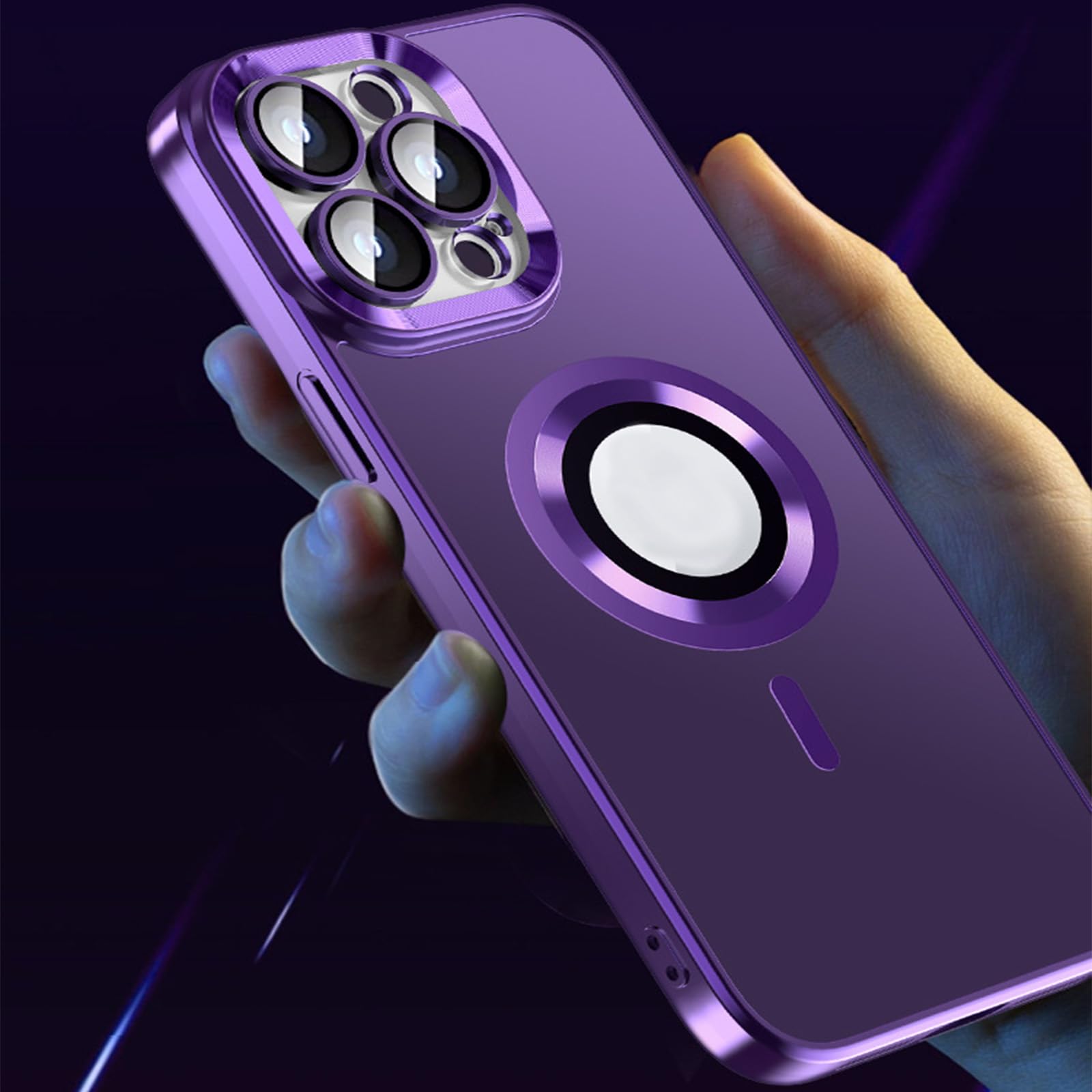 LXURY Funda Magnética Para IPhone 15 Pro Max/15 Pro/15 Plus/15, Ultrafina, Esmerilada, Protección De Cámara, Soporte De Carga Inalámbrica, Blanco, 15 Pro Max