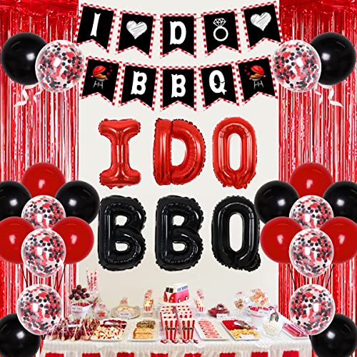 Bbq Bachelorette Party Decorations, I Do Bbq Decorations - Banner, Diamond Ring, Barbeque Pig Foil Balloon For Better Be Quick Engagement Bridal Shower Party Supplies With Tinsel Curtain Backdrop #TOP4
