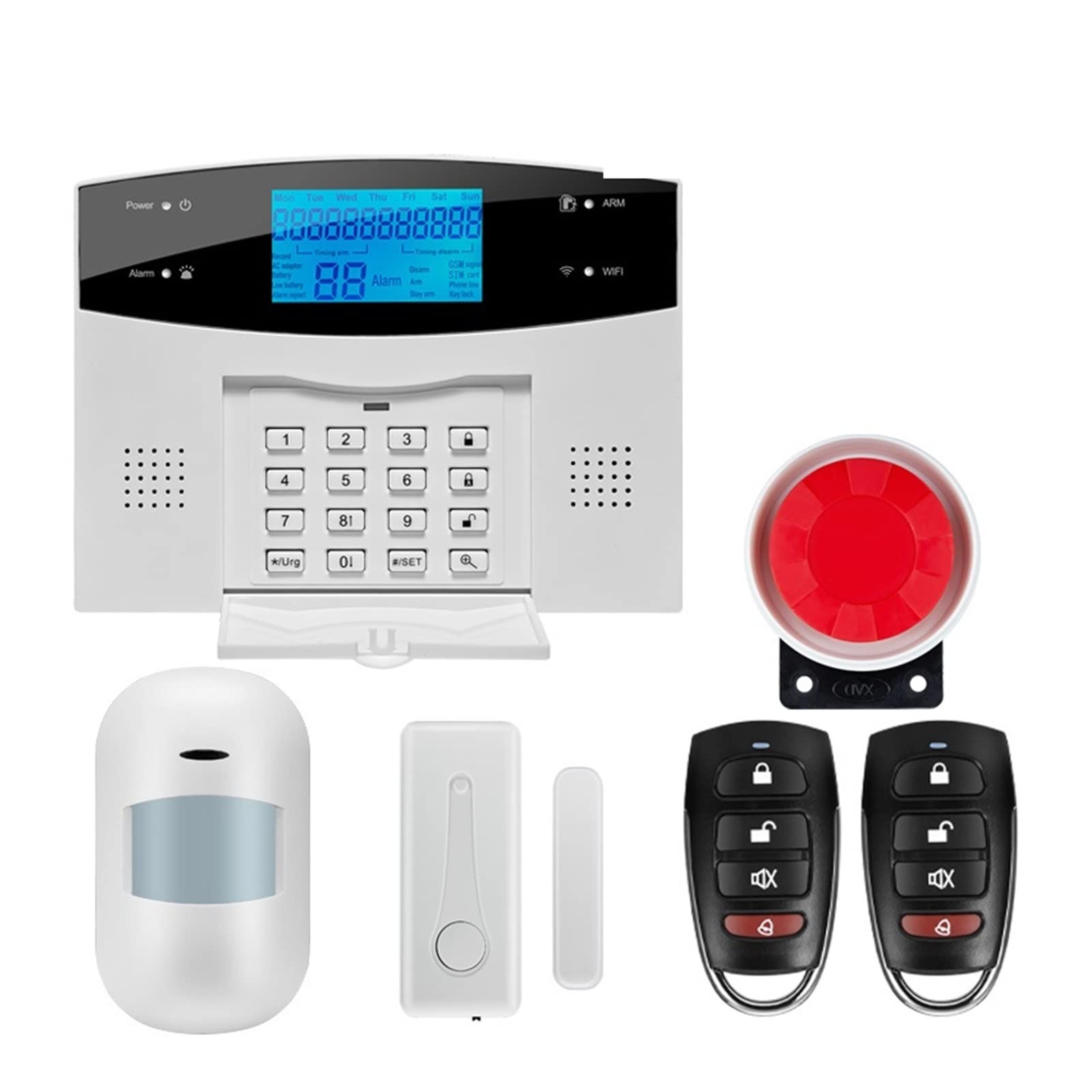 CUDTAPI Wireless GSM Home Security Alarm System For Tuya APP With Motion Sensor Detector Compatible(G2BW2)