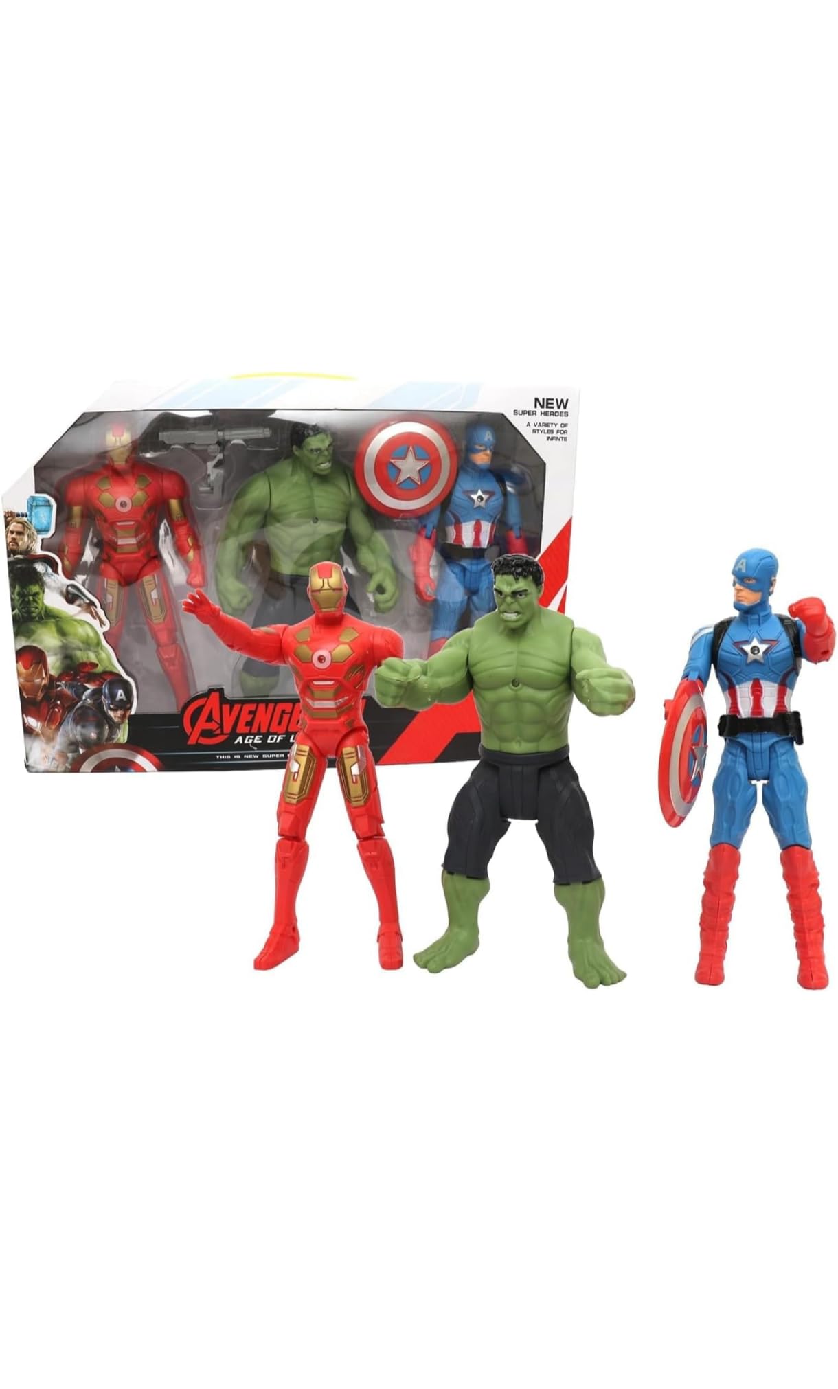 Action Figure Toys | Set of 3 Figures Toys for Kids | Superheroes Toys (12 inch)