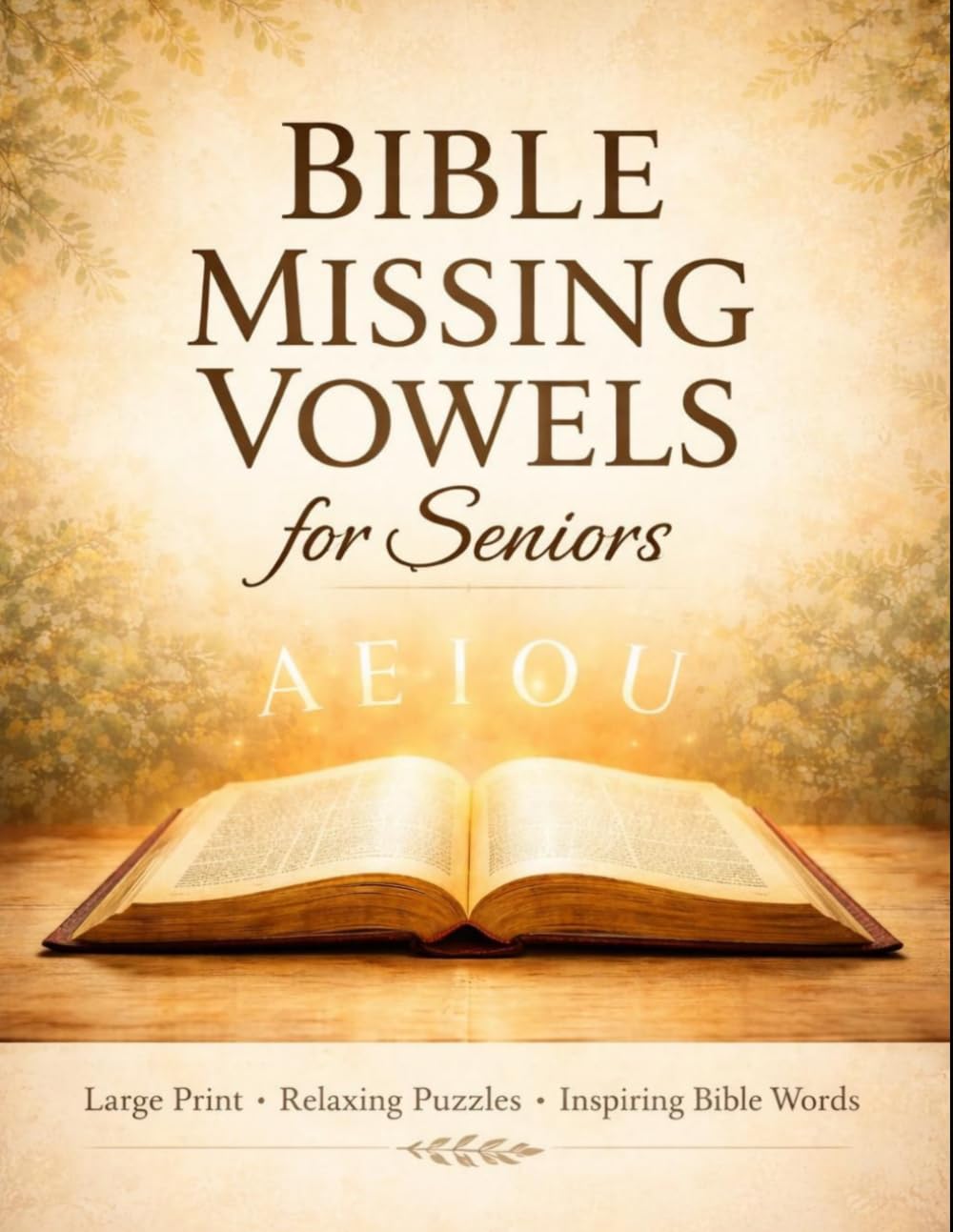 BIBLE MISSING VOWELS: 50 Easy Bible Word Challenges in Large Print
