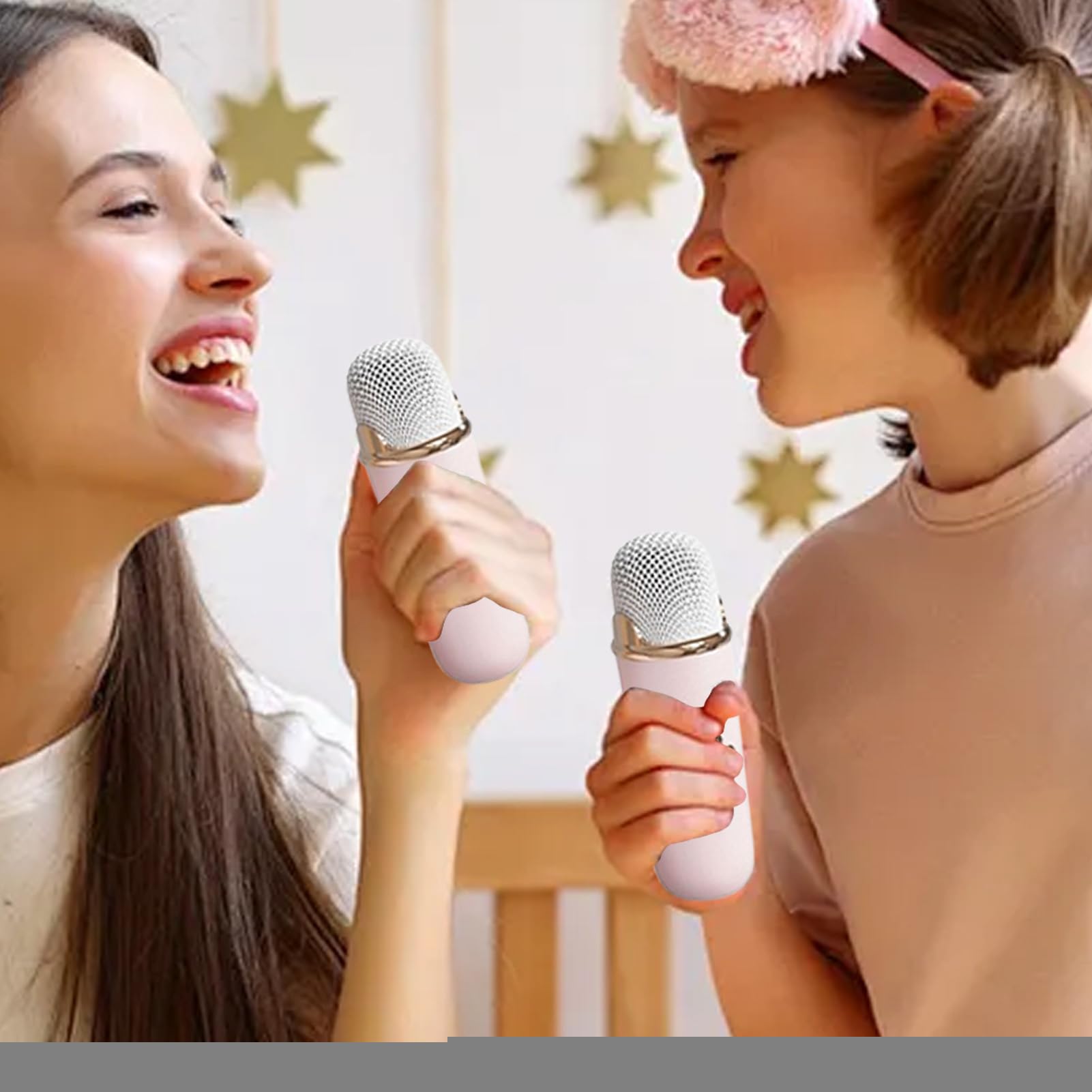 Set microfono per karaoke per bambini, karaoke con due microfoni | set di altoparlanti portatili per l'intrattenimento domestico con cavo di ricarica