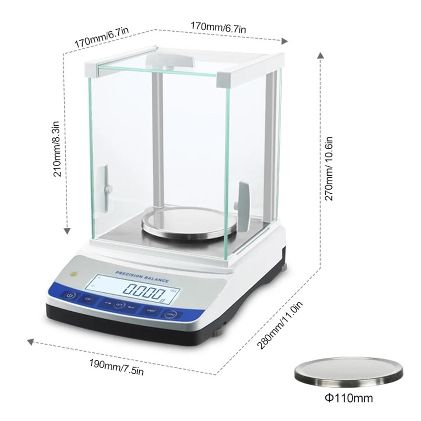 Balance électronique analytique de laboratoire, avec pare-brise et RS232