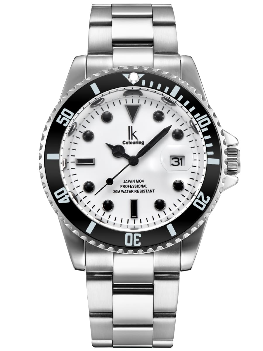Alienwork IK Orologio Uomo Donna Calendario Cinturino in Metallo