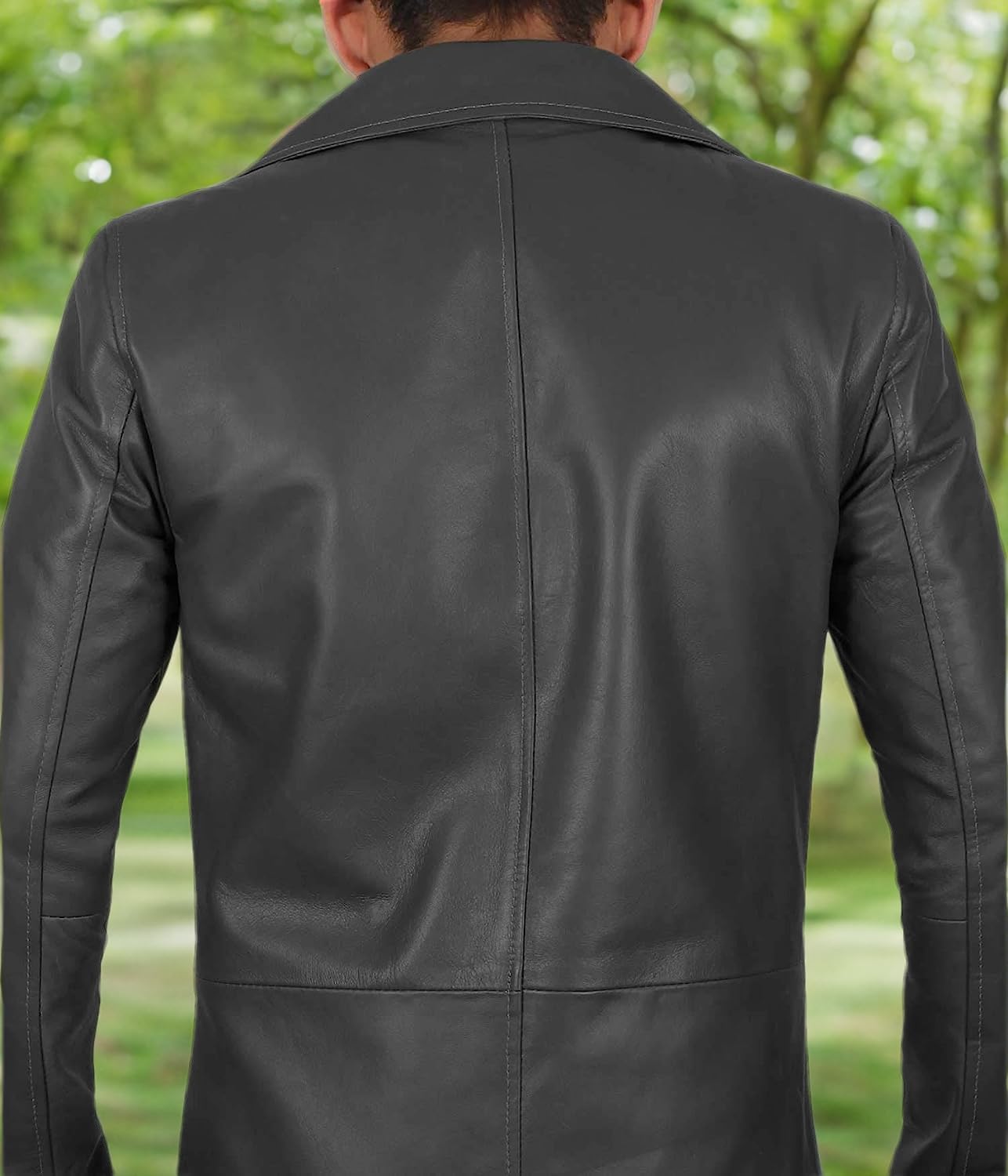 Decrum Leather Coat Men - Casual Car Coat Style Real Lambskin Mens Leather Coat - Image 6