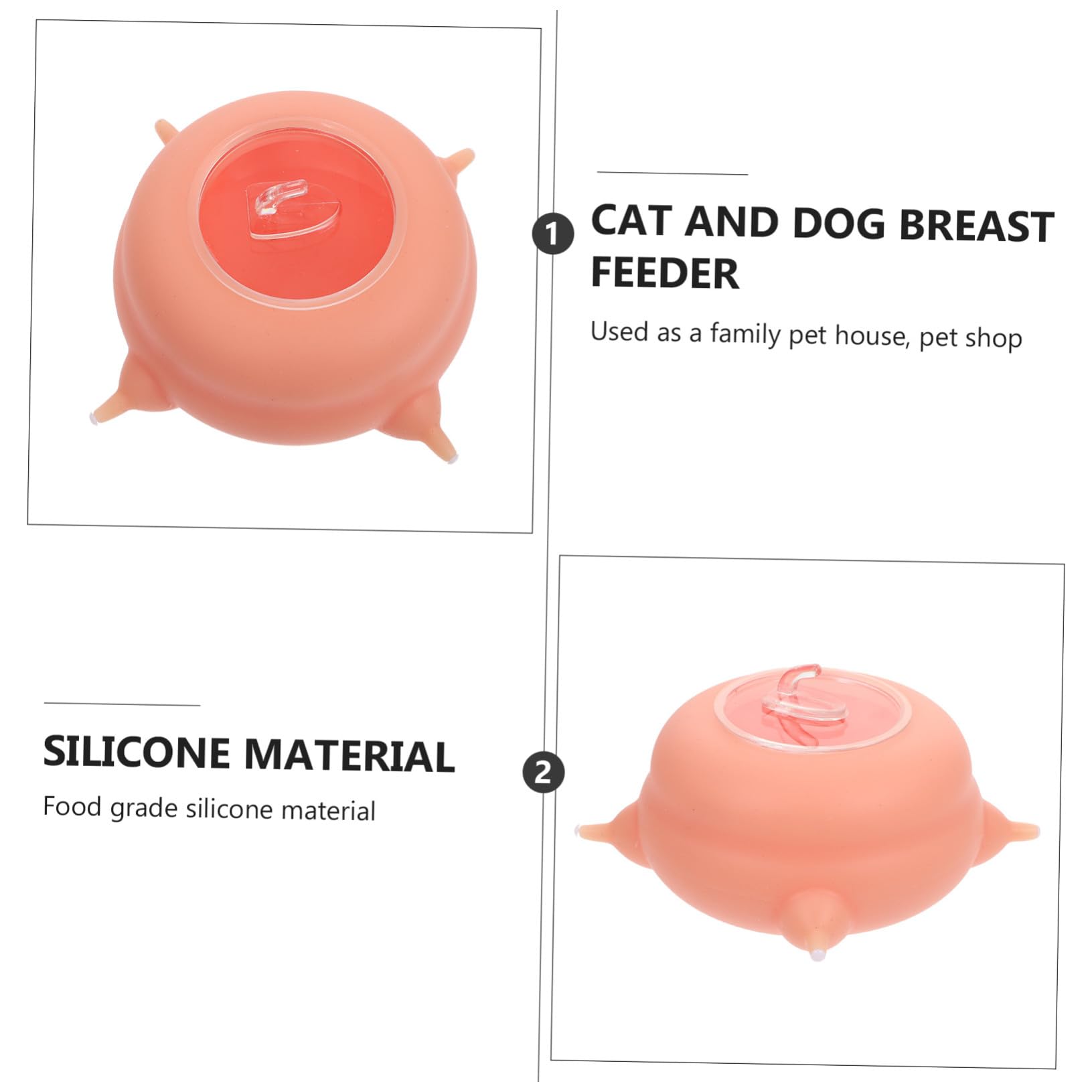 TOYANDONA Alimentador de Leche para Mascotas Pequeñas Herramienta Ligera y Fácil de Almacenar de Silicona Rosa Adecuado para Cachorros y Gatitos Recién Nacidos