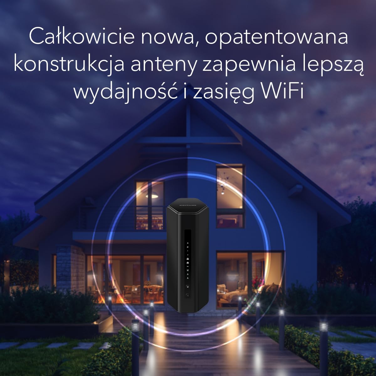 NETGEAR Nighthawk Trójpasmowy router WiFi 7 (RS300) - funkcje zabezpieczeń, prędkość bezprzewodowa BE9300 (do 9,3 Gb/s) - do 185 m2, 100 urządzeń - Port internetowy 2.5 Gb/s.