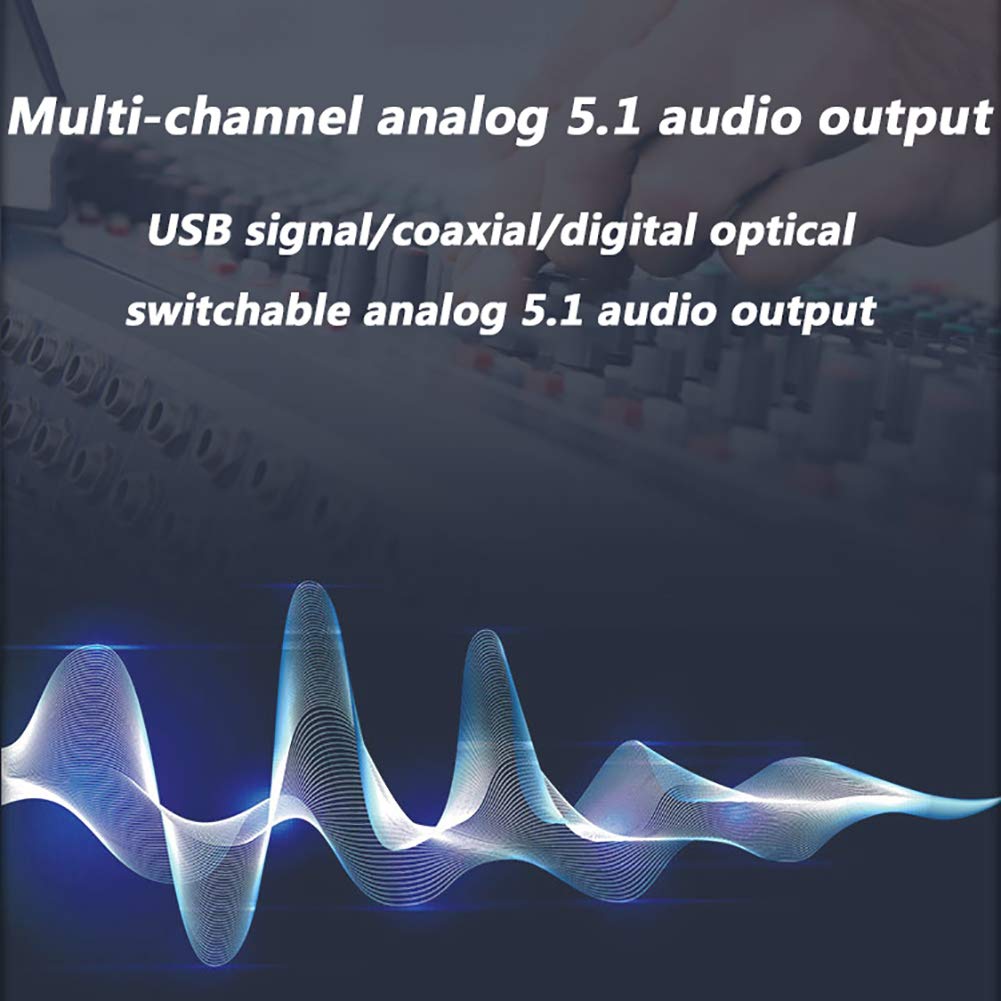 Décodeur Audio, convertisseur numérique-analogique, Compatible avec Fibre Optique, coaxial, canaux 5.1, USB, équipement Audio AC3 DTS Décodeur de Son Surround numérique, Prend en c