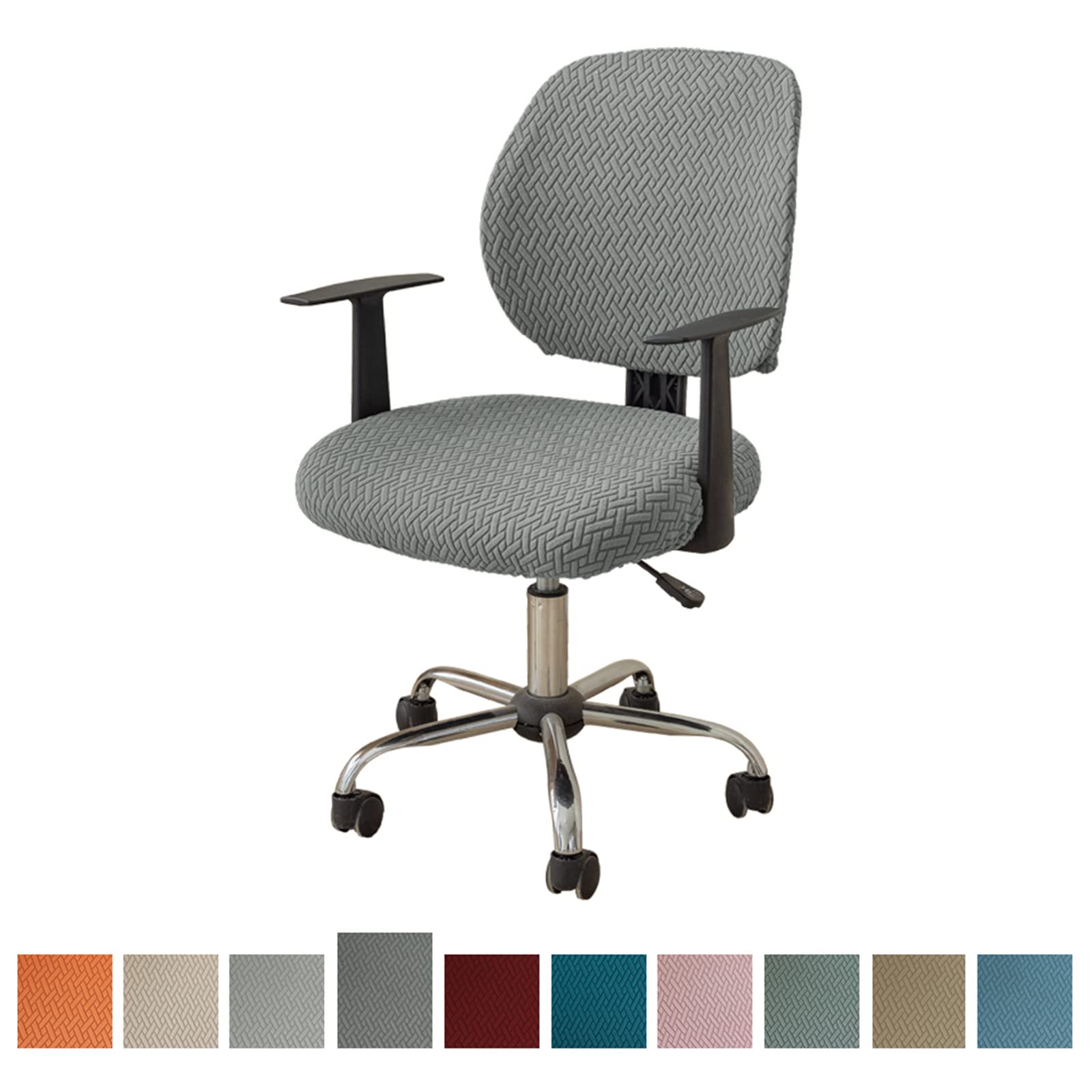 Coprisedia, coprisedia, coprisedia, copricomputer, coprisedile in Spandex Elasticizzato, coprisedile Girevole Rimovibile e Lavabile in Tessuto di Seta di Mais (Senza Sedia) 1 Pezzo(Grey)