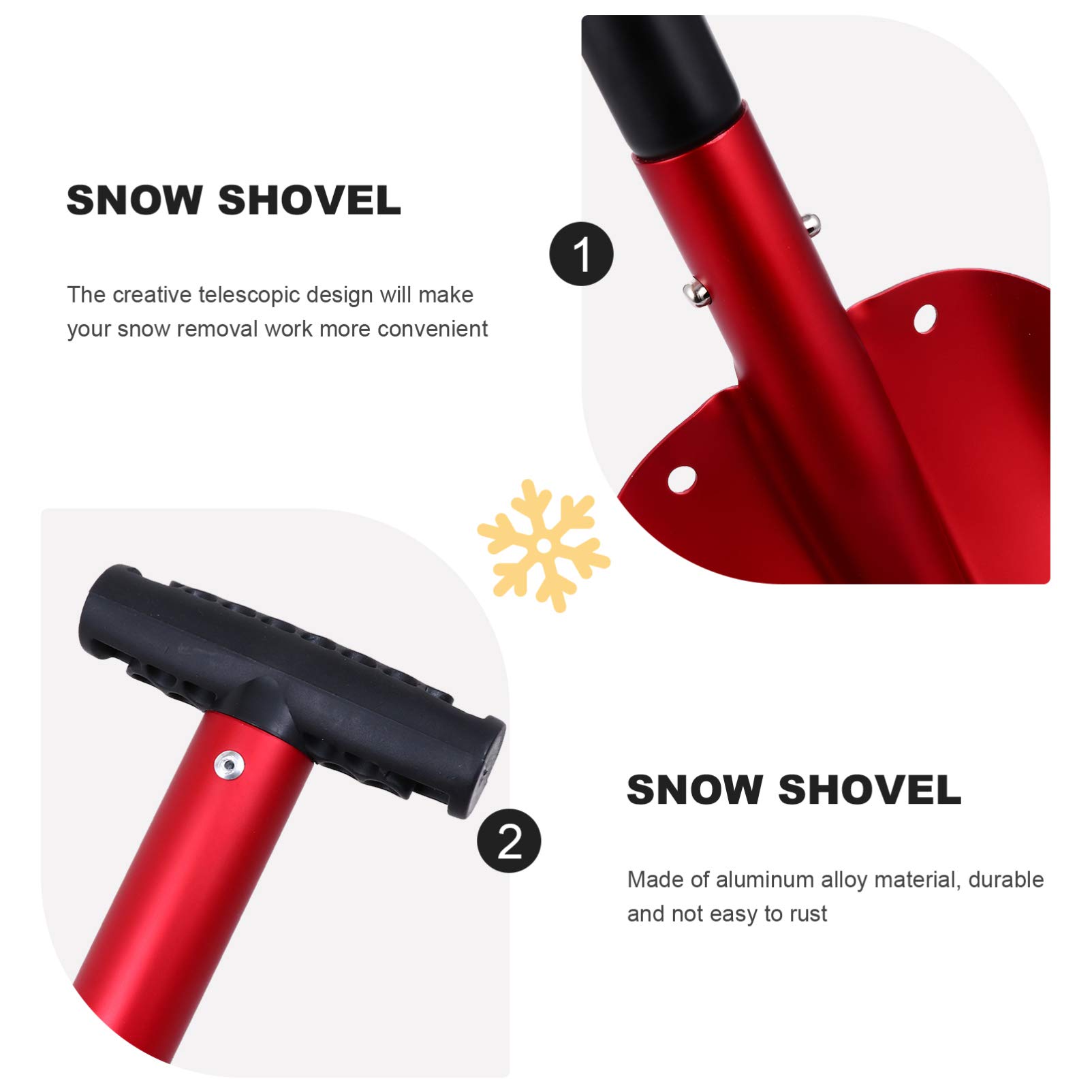 YARNOW Pala De Nieve Telescópica para Vehículos Quitanieves Multiusos De Aluminio Herramienta para Limpiar Nieve y Hielo Coches Usada Invierno