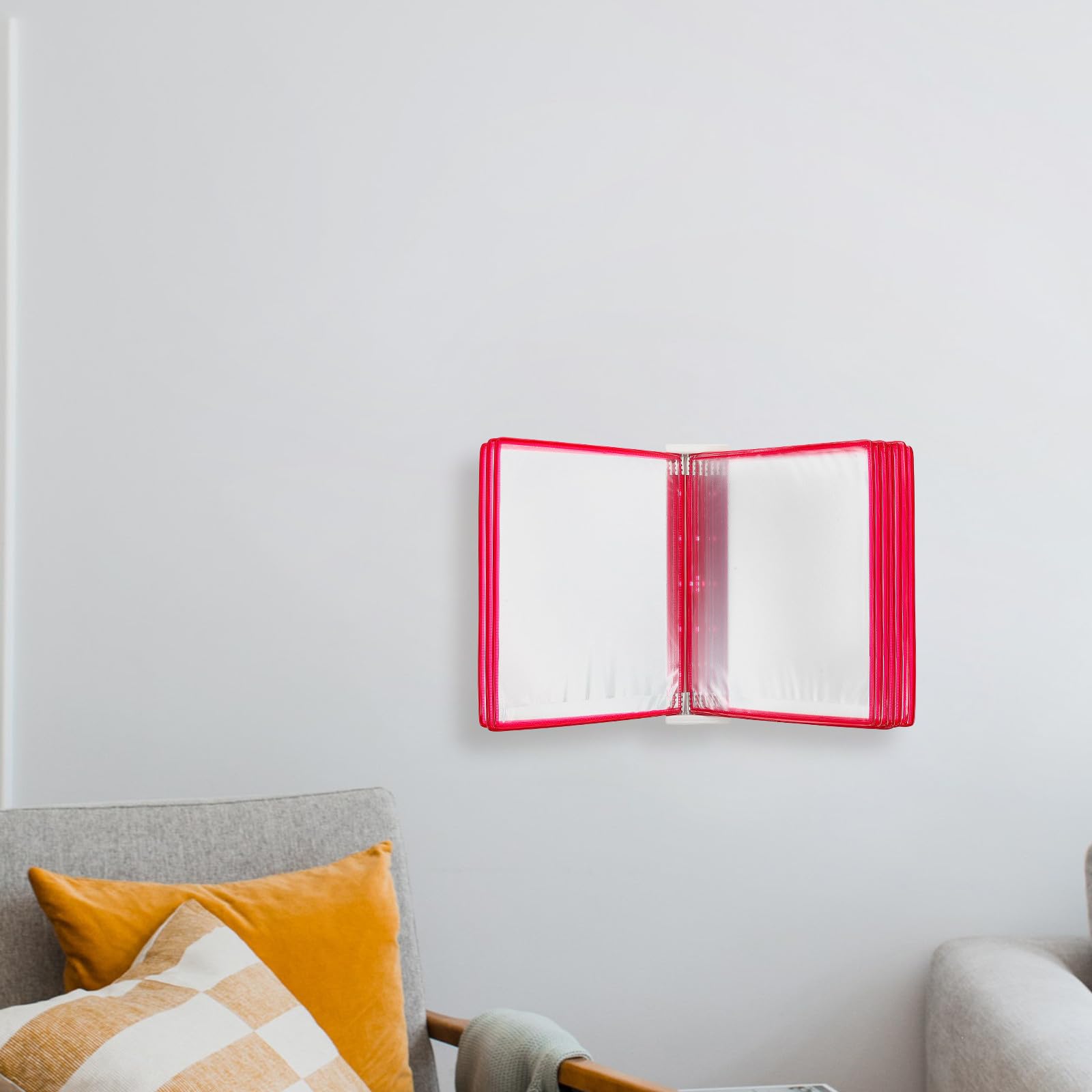 CLISPEED Organiseur Mural de Classement A4 à 10 Pochettes, Rouge