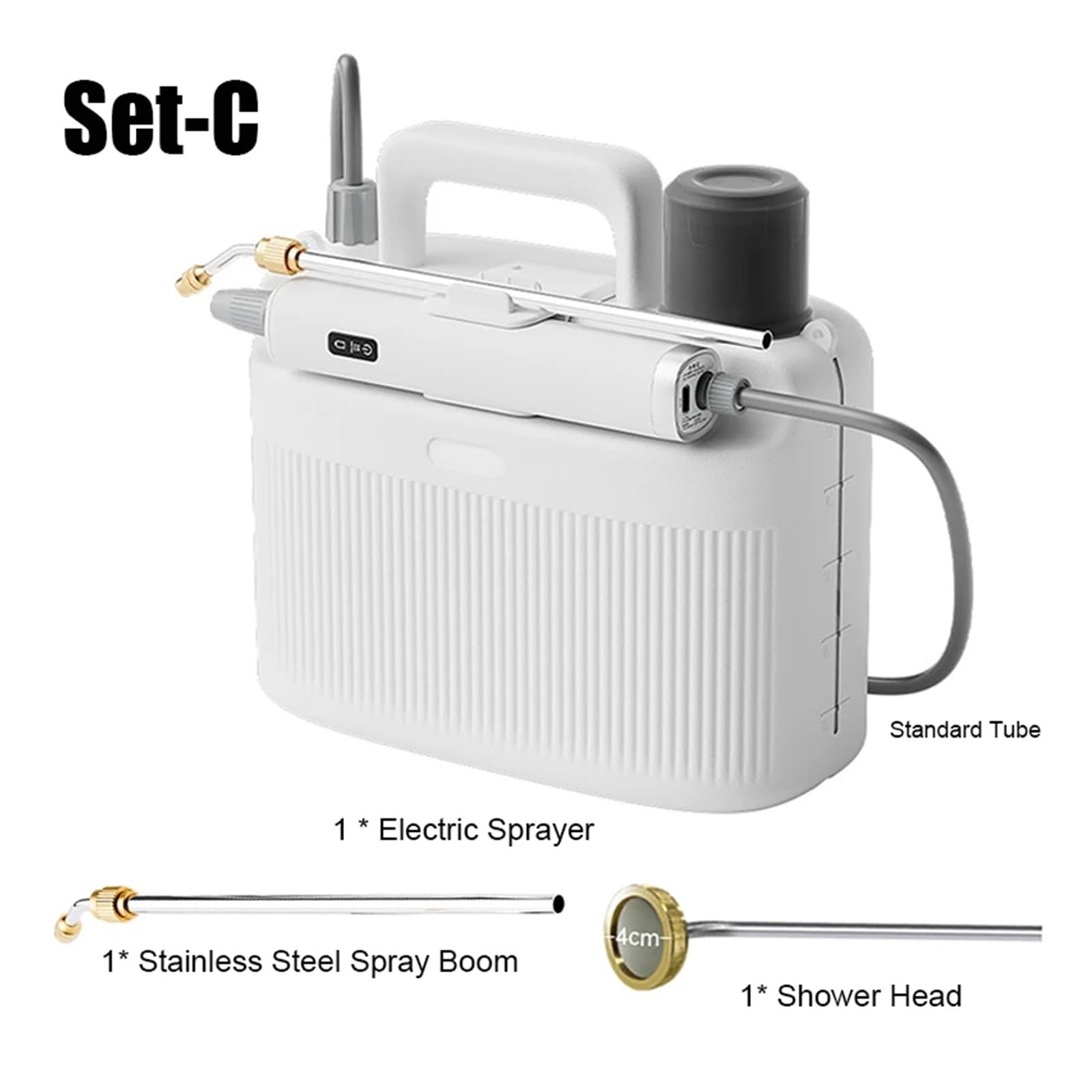 Spruzzatore elettrico, Spruzzatore elettrico da giardino 5 litri, utensili elettrici for irrigazione a spruzzo for mini spruzzatore di atomizzazione con batteria al litio 2200 mAh(Set-C-Standard Tube)