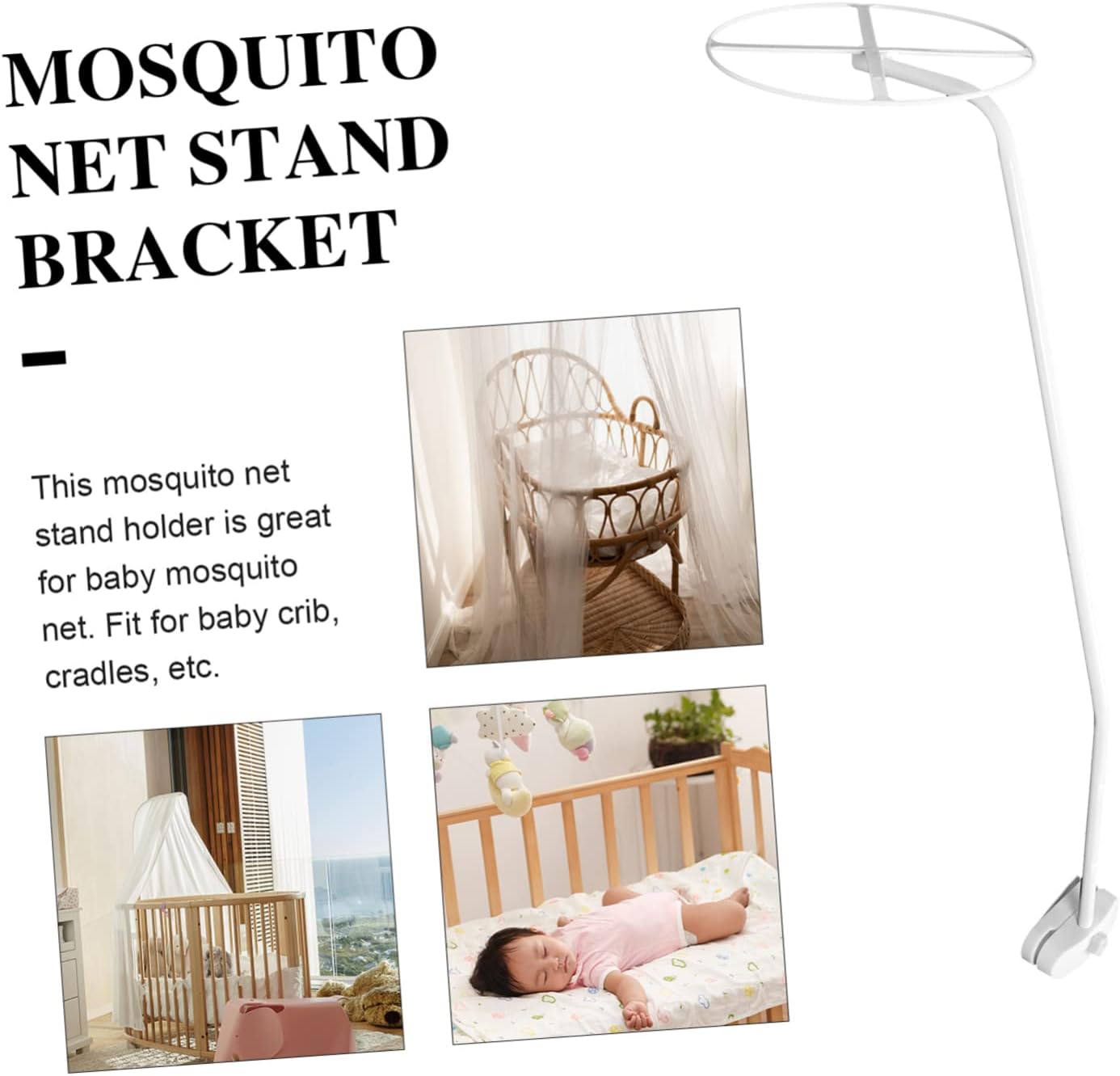 Steel Mosquito Net Bracket for Baby Cribs and Children Beds