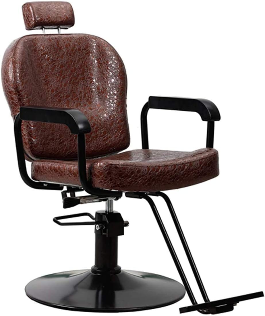 All Purpose Salon Barber Chair Brown Color with Titling