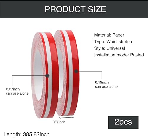 Miniatura 2 de Sodcay 2 calcomanías para cintura de automóvil, 32.1 pies x 0.47 pulgadas, decoración de insignia de flor, impermeable, resistente a los arañazos,