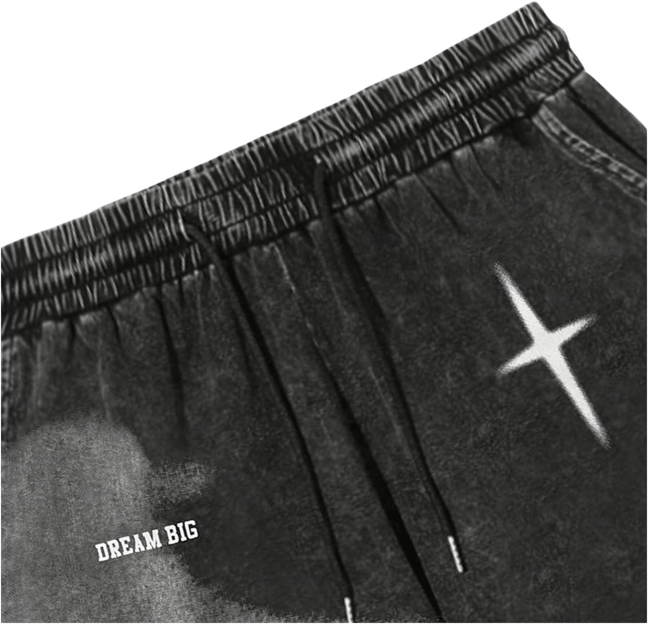 Men's Graphic Shorts Drawstring Waist Figue Print Vintage Denim Shorts Streetwear Jorts - Image 3