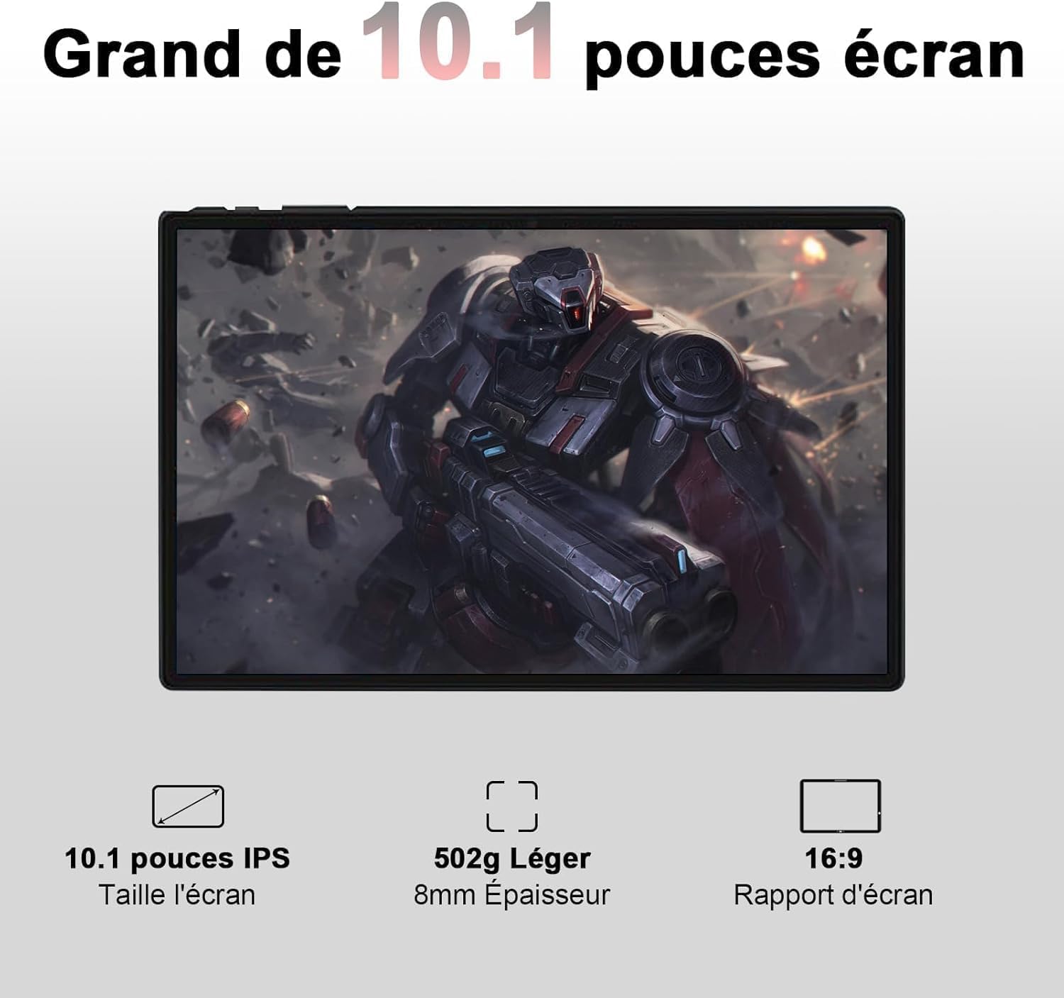 fezawio Tablet 10 Pollici Android 13, Octa Core 2.0GHz ,12GB(6+6) RAM +128GB ROM(TF 512GB), Con 5G WiFi, 5+8MP,8000mAh, Tablet Con Tastiera E Mouse - Blu