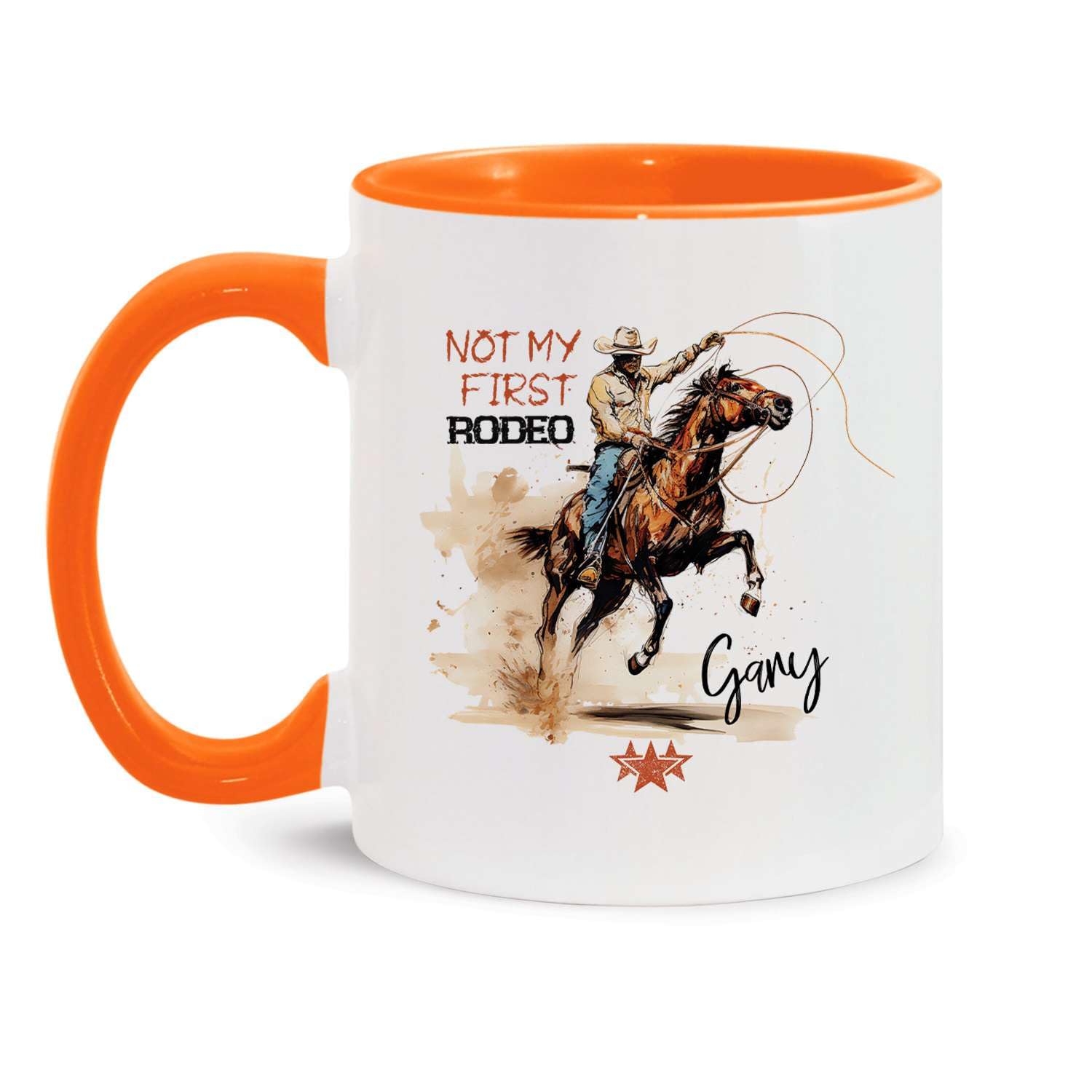 Not My First Rodeo Coffee Cup, Custom Funny Cowboy Ceramic Mug, Personalized Name Western Rider Mug, Customized Accent Cup For Cowboy Lovers, Cowboy