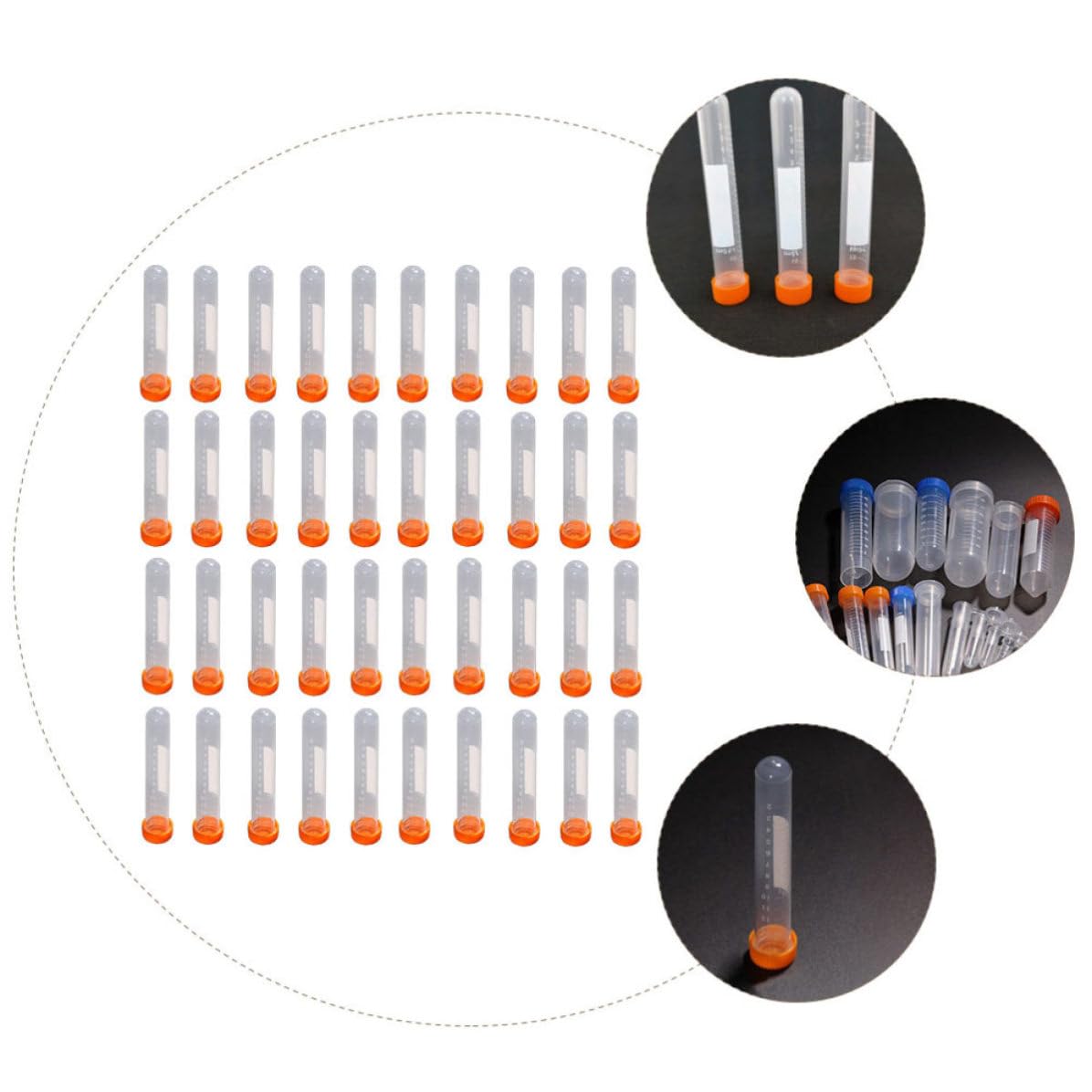 Lot de 100 Tubes Centrifuges de Laboratoire 15 Ml en Pe Bouchons à Vis, Faciles à Observer, pour Équipements Hospitaliers et Expérimentations Scientifiques Couleur Aléatoire