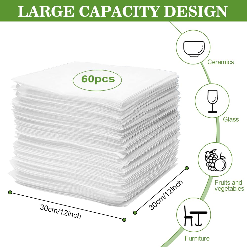 LPAMABA 60 PCS Espuma de Embalaje 30 x 30 cm, Bolsa de Espuma para Embalaje, Hojas de Espuma para Embalaje, Bolsas de Espuma para Platos, Espuma de Embalaje para Mudanzas Vajillas Porcelanas