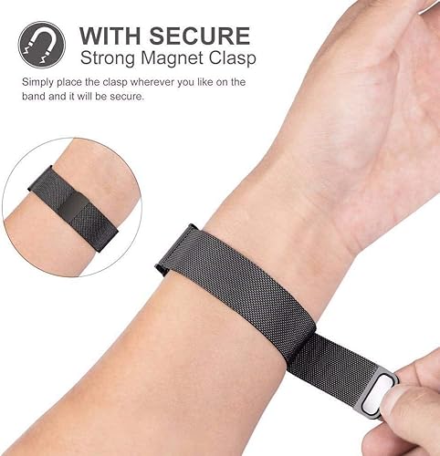 Miniatura 7 de Correa de reloj milanesa de liberación rápida deportiva de malla metálica para mujeres y hombres, universal de 0.709 in, 0.787 in, 0.866 in