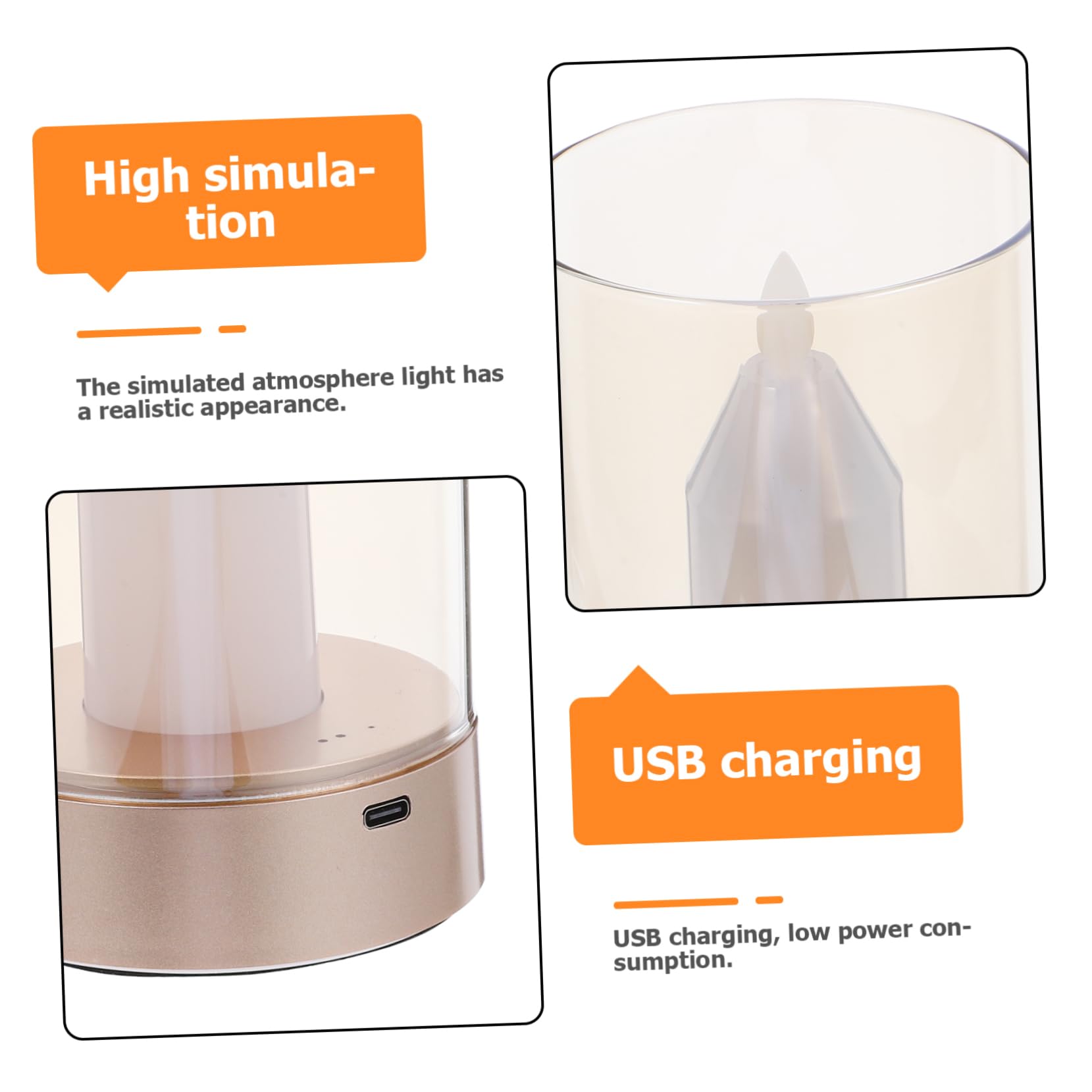 TEHAUX Lampada Da Tavolo Forma Candela Luce Notturna Decorativa Candela Elettronica Luce Da Scrivania Per Fotografia