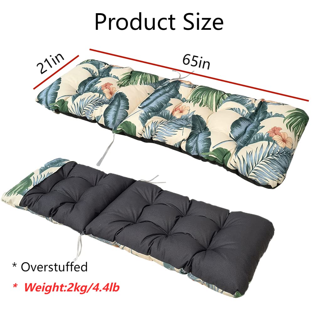 Waterproof Outdoor Lounge Chair Cushion 65 Inch-Sun Patio Chaise Lounger  Cushion with Ties and Top Cover,Non-Slip Rocking Chair Swing Bench Cushion  For Indoor/Outdoor Furniture (Hawaiian, 65 inch) : Amazon.sg: Home