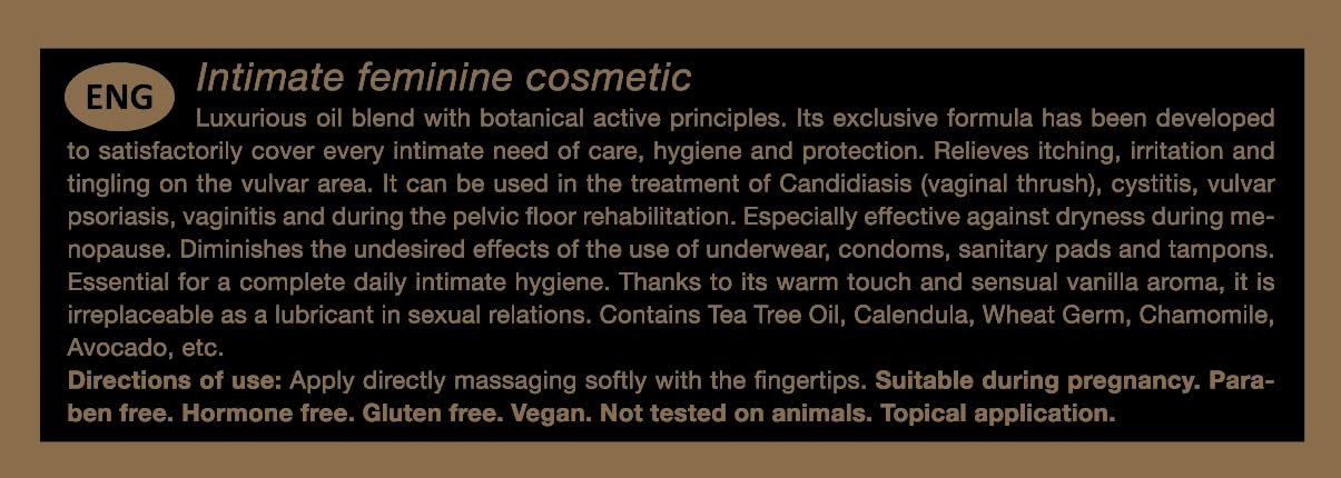 Olevm íntimo di Pompeia, cosmético íntimo femenino - 15ml tamaño viaje con bolsa de terciopelo.