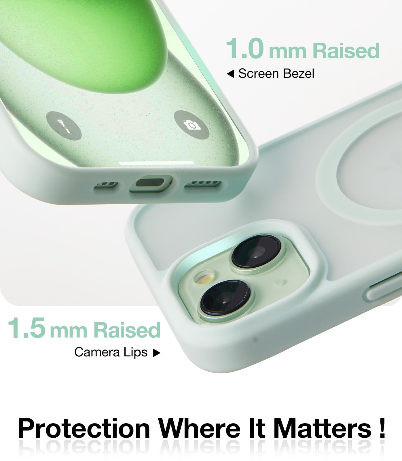 Amazon.com: TORRAS for iPhone 15 Case Translucent Green | Strong