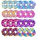 MOLYHUA Hair Scrunchies for Girls, 24 Pcs Shiny Scrunchies Metallic Hair Tie for Women
