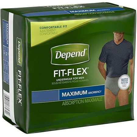 Amazon.com: Depend Ropa interior para hombres, máximo, pequeña/mediana,  caso/76 (4/19s) : Salud y Hogar