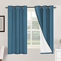 Vista 159 de H.VERSAILTEX Cortinas 100% opacas con aislamiento térmico, texturizadas, de lino, con bloqueo completo de calor y luz, para sala de estar