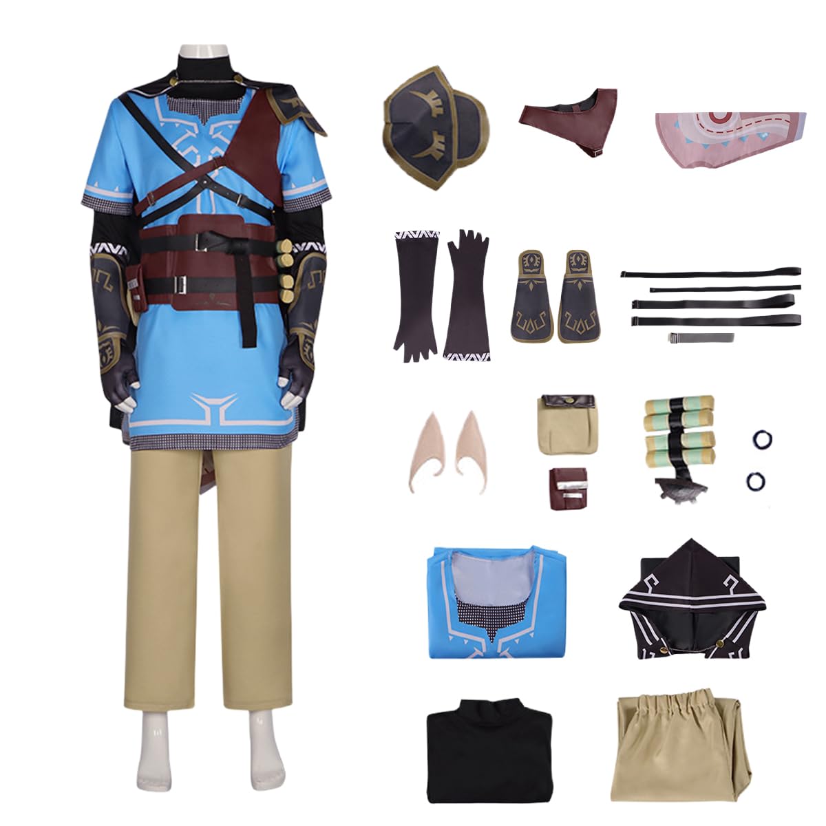 Amazon.co.jp: [HAOJEE]ゼルダ/リンクコスプレ衣装 同人服 耳飾り&付け