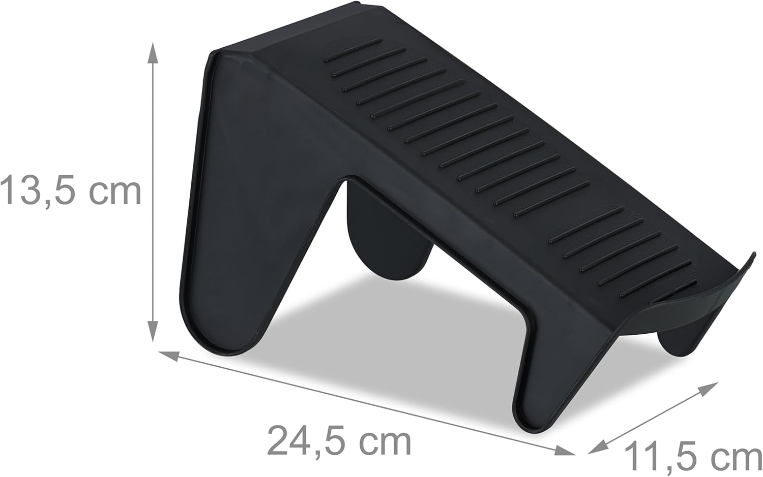 Relaxdays Shoe Stacker, 12x Set, up to Size 39, Wardrobe & Closet Storage Solution, Organisation System, Plastic, Black, 13.5 x 11.5 x 24.5 cm