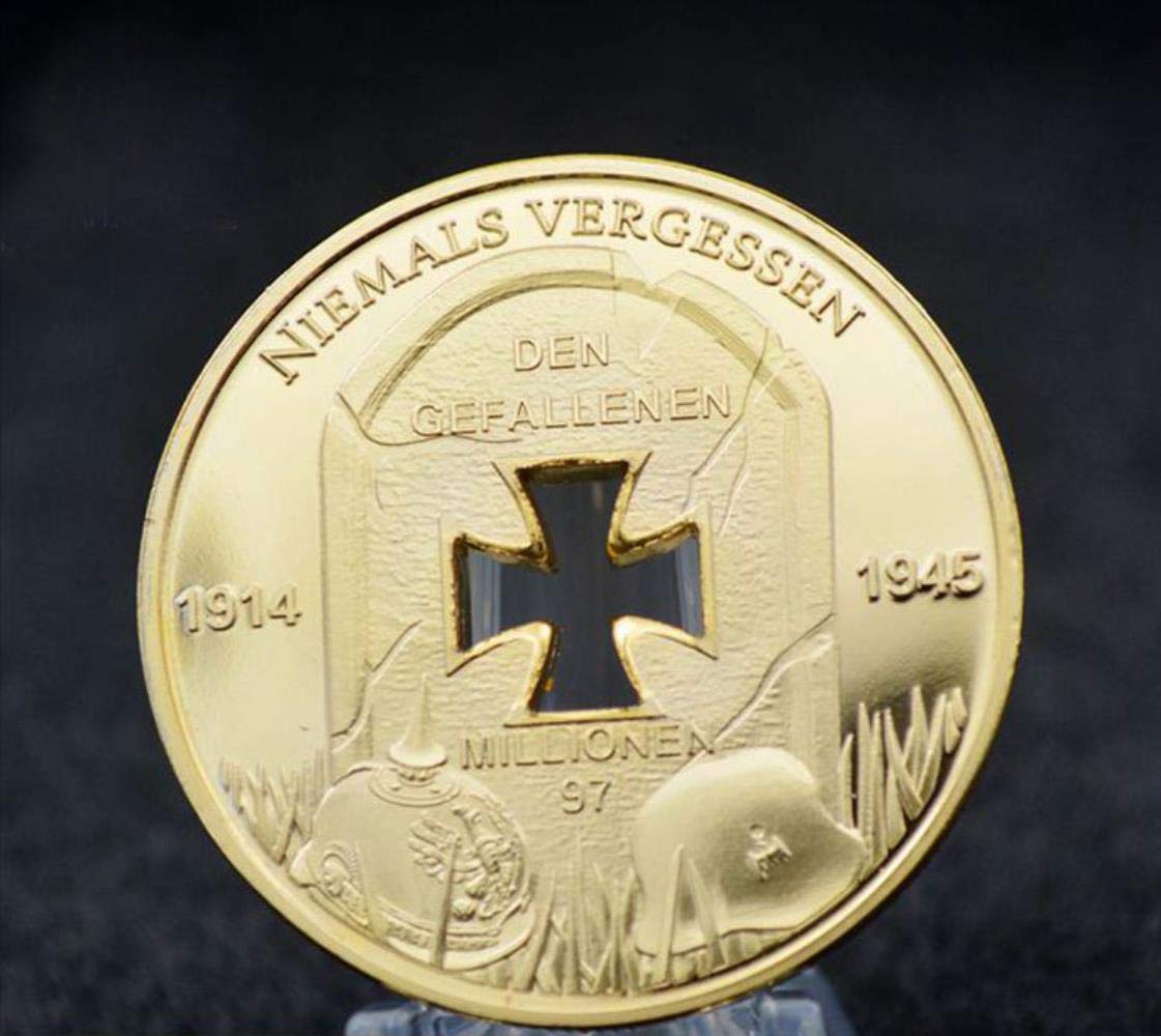 dadi Hollow commemorative coin 1914 1945 GERMAN Iron cross HOLE 24k .999  GOLD CLAD bullion Coin : Amazon.co.uk: Toys & Games
