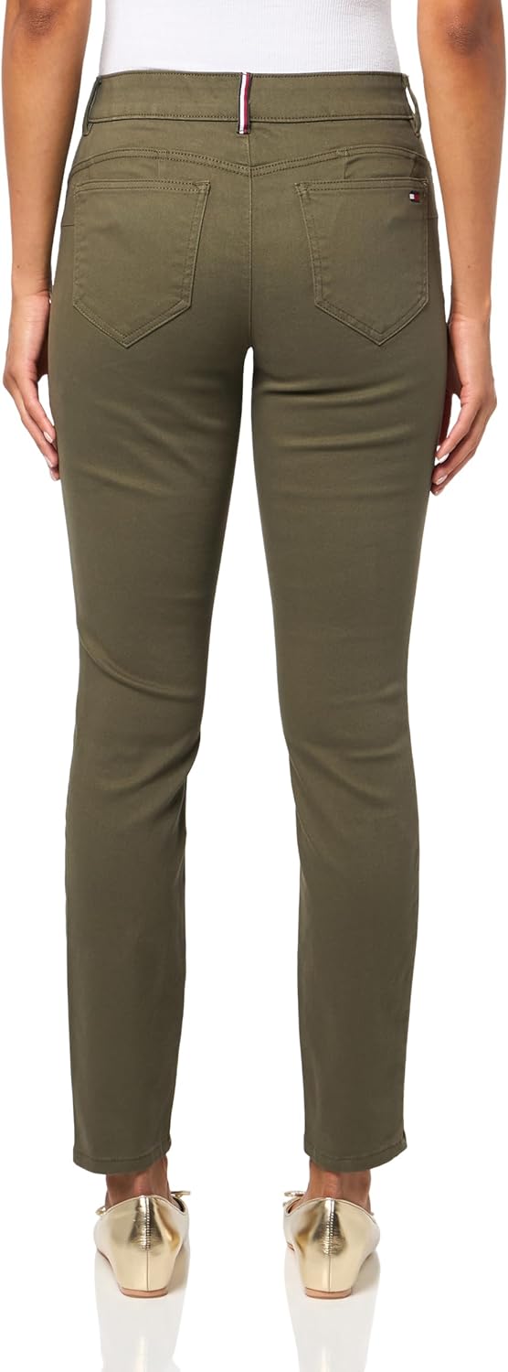 Tommy Hilfiger Women's Skinny Ankle Sateen Color Pants
