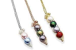 Customizable Swarovski Birthstone Pearl Peapod Necklace