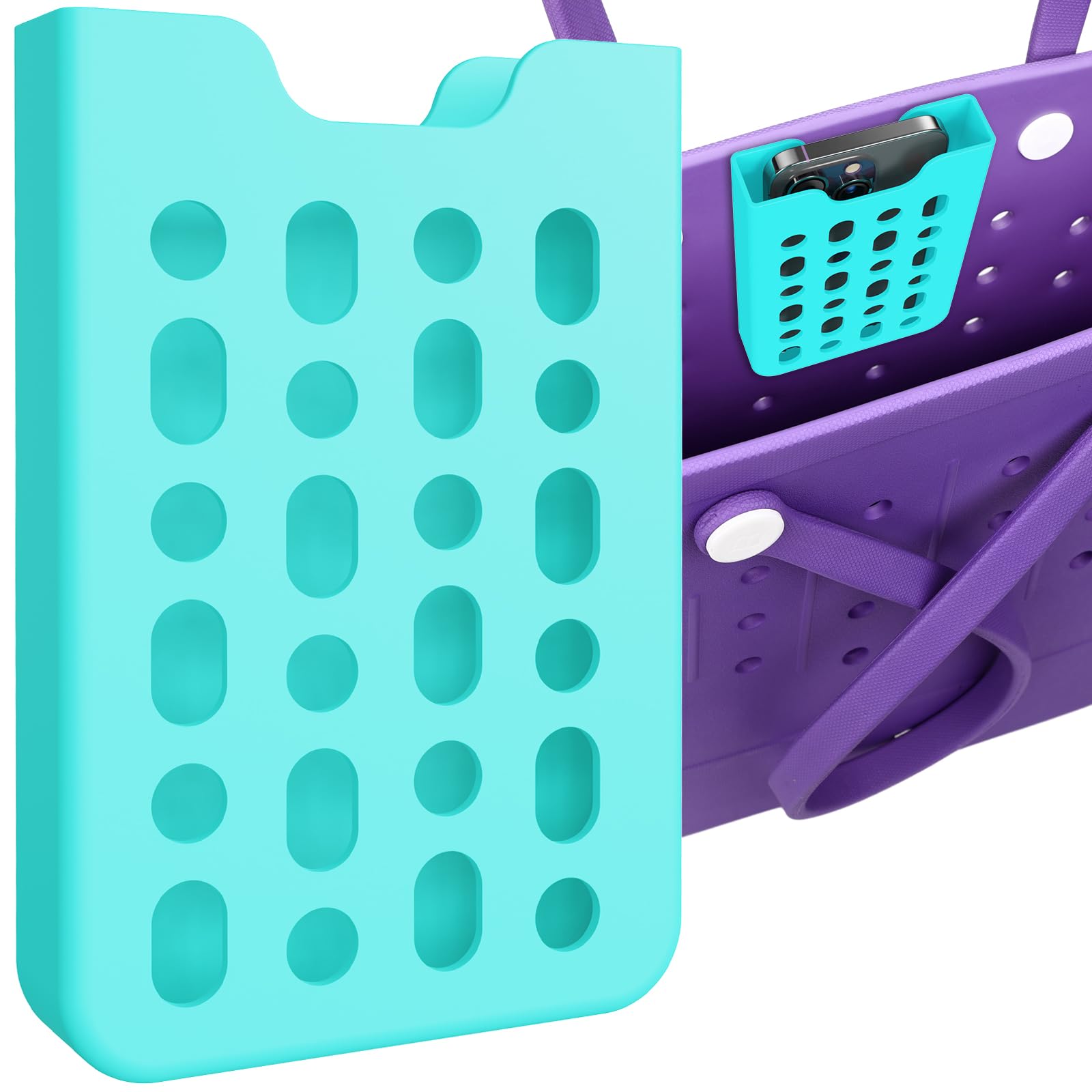 avakot Phone Holder Fit for Bogg Bag, Universal Lightweight Sturdy Insert Case, Phone Case Holder Accessories, Soft Silicone Phone Accessories Compatible with Tote Bag, Blue